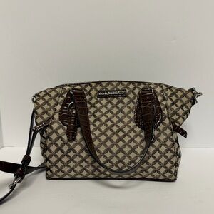 Dana Buchman Brown and Cream Satchel